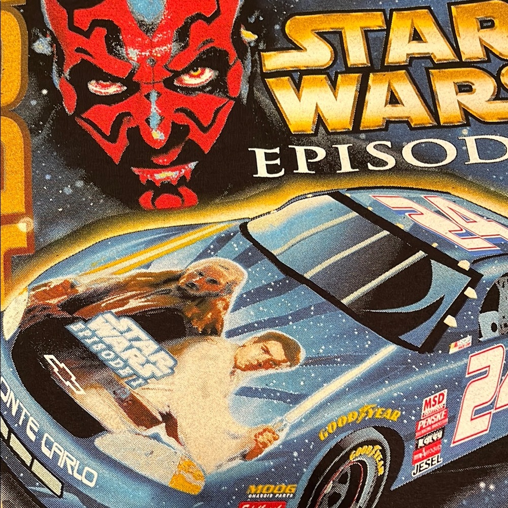 Vintage Star Wars Episode 1 Jeff Gordon NASCAR Darth Maul T-Shirt Men’s Medium - Picture 8 of 9